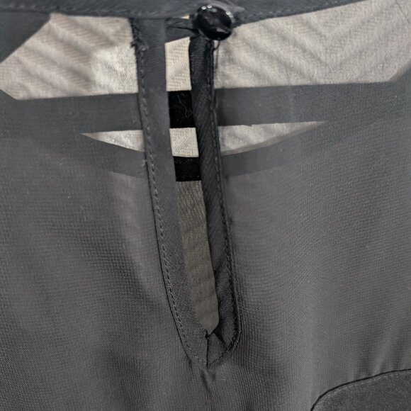 Dorothy Perkins Black Sheer Panel Mini Dress Ruffle Sleeve US 6 8 whimsigoth - Picture 15 of 16